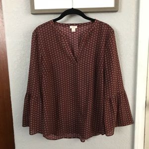 J. Crew Bell Sleeve Top